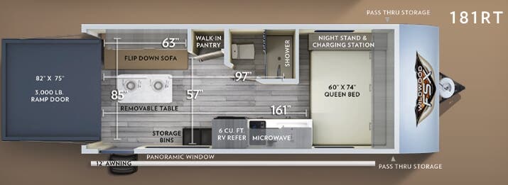 View 2019 Forest River Wildwood X-Lite FSX 181RT complete specs and manufacturer brochures