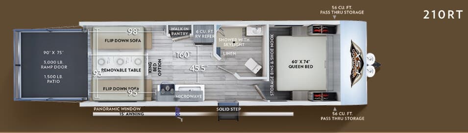 View 2019 Forest River Wildwood X-Lite FSX 210RT complete specs and manufacturer brochures