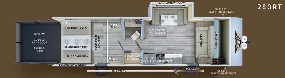 View 2019 Forest River Wildwood X-Lite FSX 280RT complete specs and manufacturer brochures