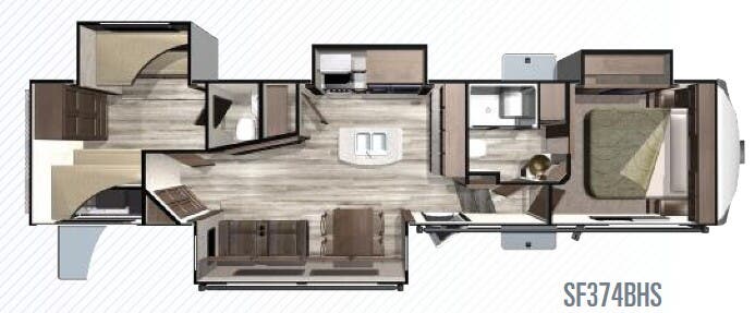 View 2019 Highland Ridge Silverstar SF374BHS complete specs and manufacturer brochures