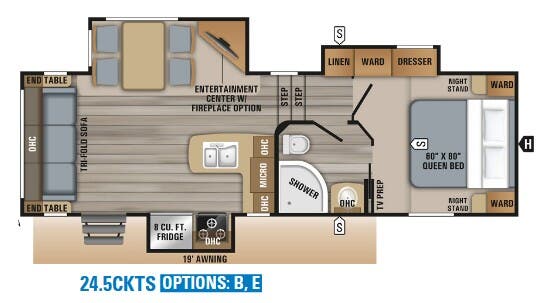 View 2019 Jayco Eagle HT 24.5KTS complete specs and manufacturer brochures