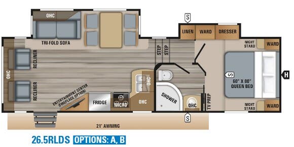 View 2019 Jayco Eagle HT 26.5RLDS complete specs and manufacturer brochures