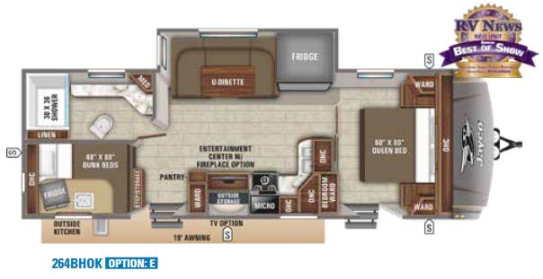 View 2019 Jayco Eagle HT 264BHOK complete specs and manufacturer brochures
