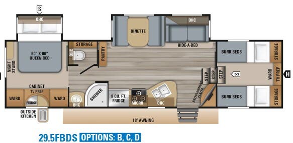 View 2019 Jayco Eagle HT 29.5FBDS complete specs and manufacturer brochures