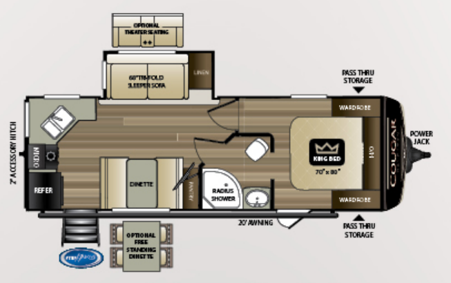 View 2019 Keystone Cougar Half-Ton 24SABWE complete specs and manufacturer brochures