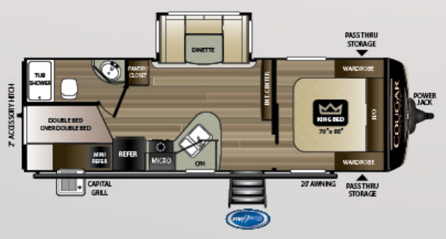 View 2019 Keystone Cougar Half-Ton 25BHSWE complete specs and manufacturer brochures