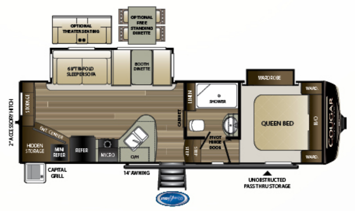 View 2019 Keystone Cougar Half-Ton 25RES complete specs and manufacturer brochures