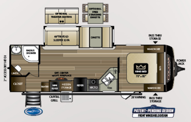View 2019 Keystone Cougar Half-Ton 26RBS complete specs and manufacturer brochures
