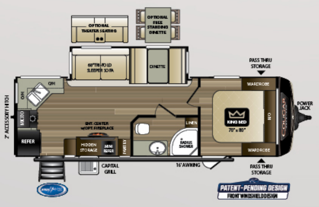 View 2019 Keystone Cougar Half-Ton 26RKS complete specs and manufacturer brochures