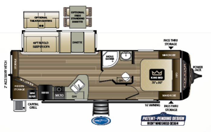 View 2019 Keystone Cougar Half-Ton 27RES complete specs and manufacturer brochures
