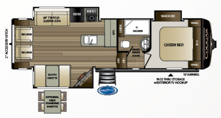 View 2019 Keystone Cougar Half-Ton 27SGS complete specs and manufacturer brochures