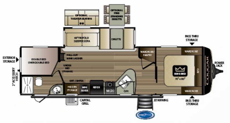 View 2019 Keystone Cougar Half-Ton 29BHSWE complete specs and manufacturer brochures