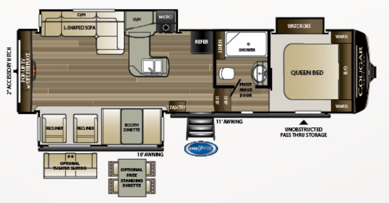 View 2019 Keystone Cougar Half-Ton 29RES complete specs and manufacturer brochures