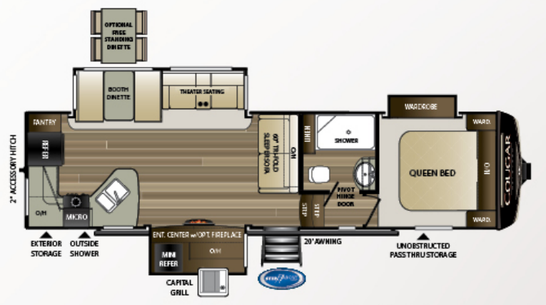 View 2019 Keystone Cougar Half-Ton 29RKS complete specs and manufacturer brochures