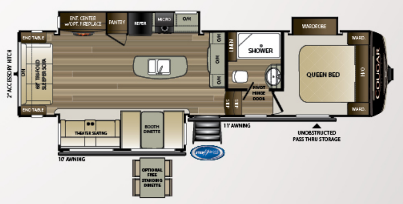 View 2019 Keystone Cougar Half-Ton 30RLS complete specs and manufacturer brochures