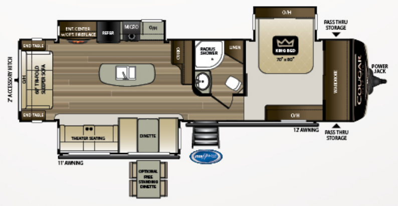 View 2019 Keystone Cougar Half-Ton 32RLI complete specs and manufacturer brochures