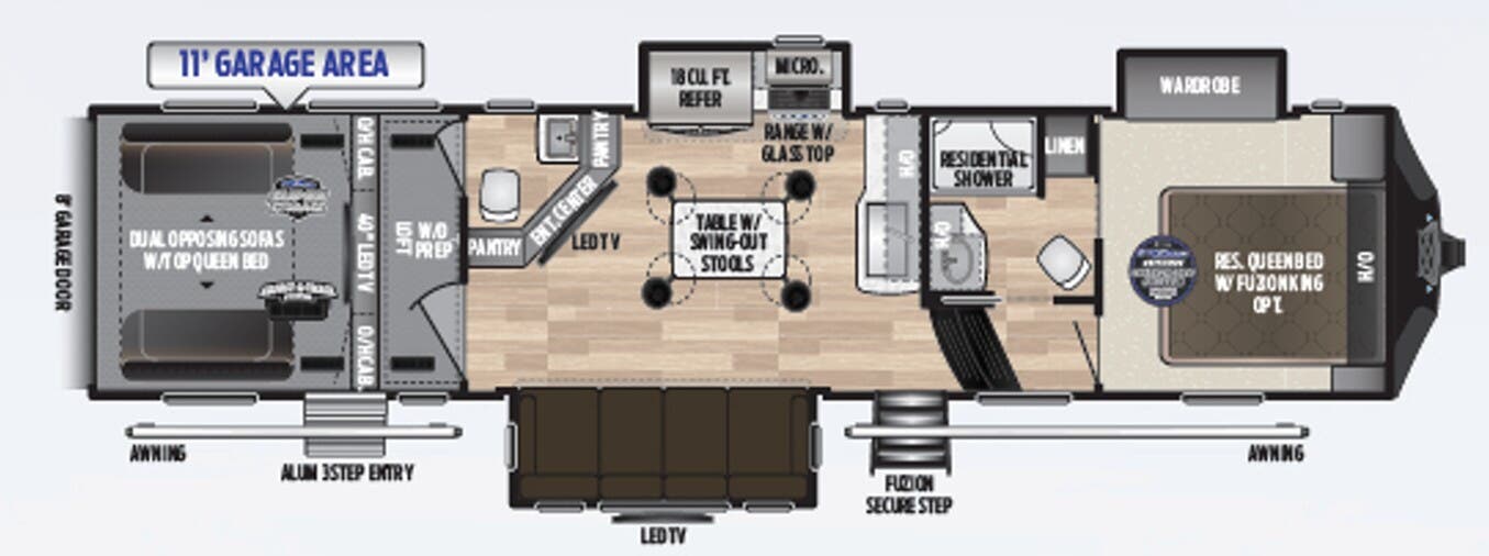 View 2019 Keystone Fuzion 373 complete specs and manufacturer brochures