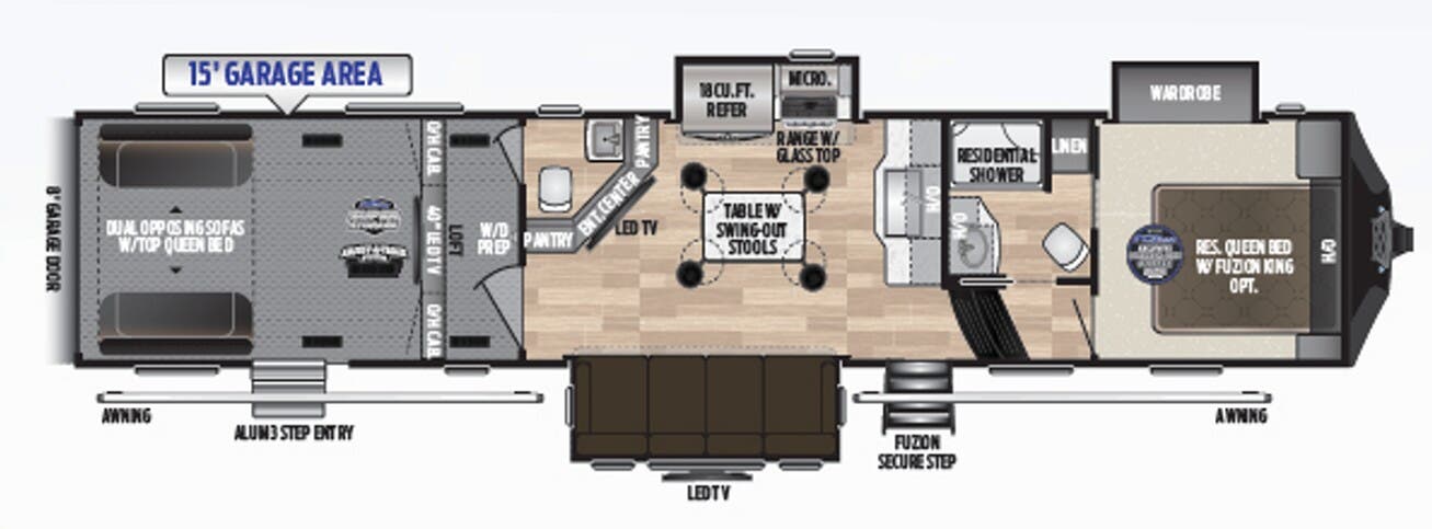 View 2019 Keystone Fuzion 419 complete specs and manufacturer brochures
