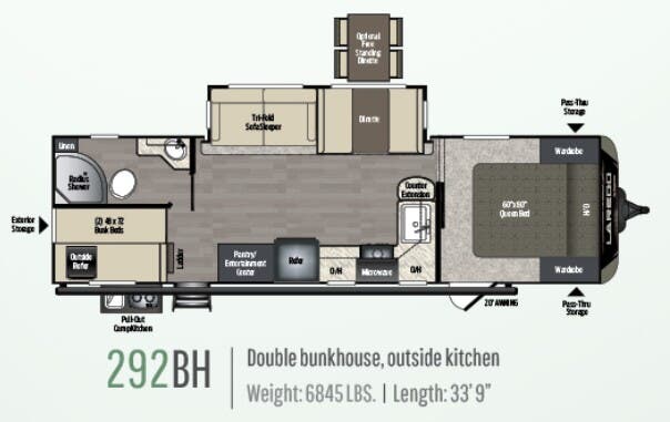View 2019 Keystone Laredo 292BH complete specs and manufacturer brochures