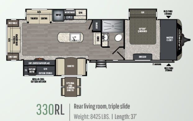 View 2019 Keystone Laredo 330RL complete specs and manufacturer brochures