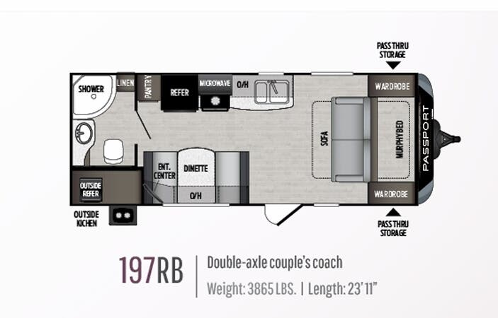 View 2019 Keystone Passport SL Series 197RB complete specs and manufacturer brochures