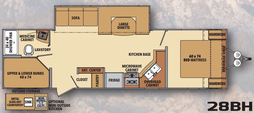 View 2019 Shasta Shasta 28BH complete specs and manufacturer brochures