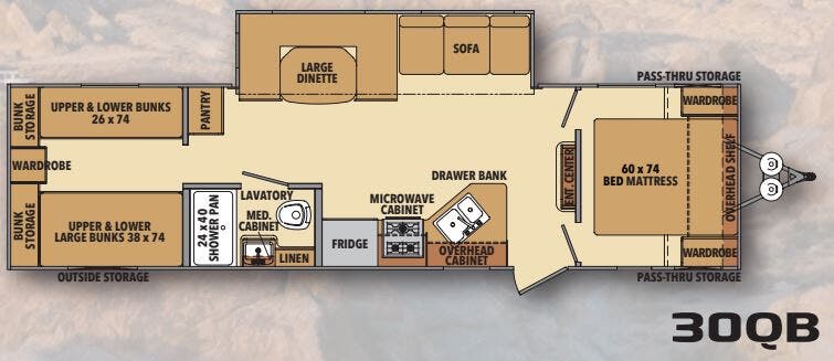 View 2019 Shasta Shasta 30QB complete specs and manufacturer brochures