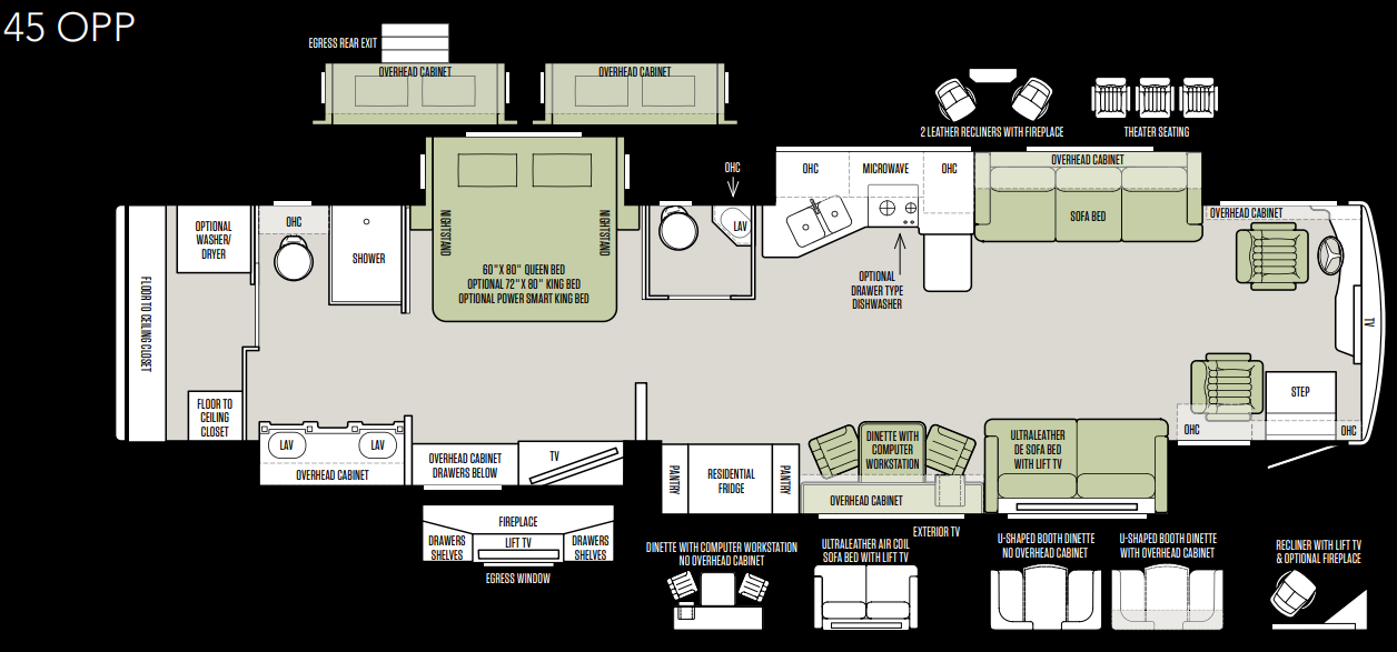 View 2019 Tiffin Allegro Bus 45 OPP complete specs and manufacturer brochures