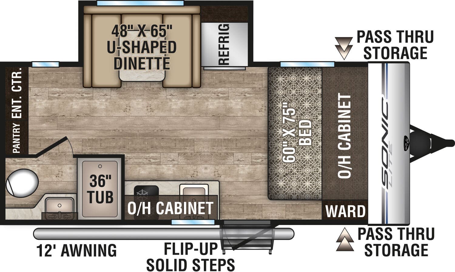 View 2019 Venture RV Sonic Lite SL169VMK complete specs and manufacturer brochures