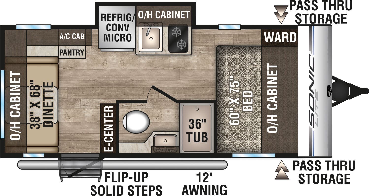 View 2019 Venture RV Sonic Lite SL169VRD complete specs and manufacturer brochures