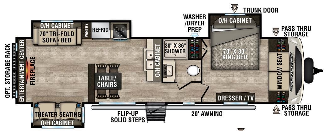 View 2019 Venture RV SportTrek Touring Edition STT333VRE complete specs and manufacturer brochures