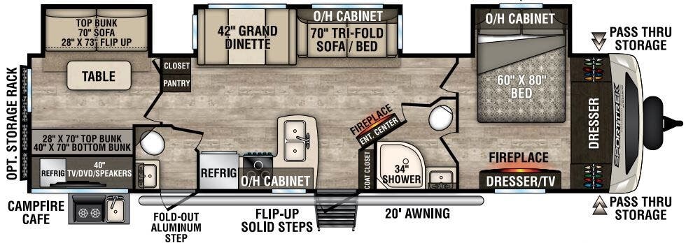 View 2019 Venture RV SportTrek Touring Edition STT343VBH complete specs and manufacturer brochures