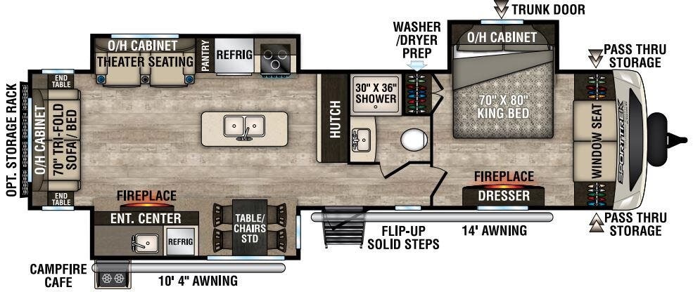 View 2019 Venture RV SportTrek Touring Edition STT343VIK complete specs and manufacturer brochures
