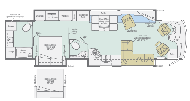 View 2019 Winnebago Horizon 42Q complete specs and manufacturer brochures