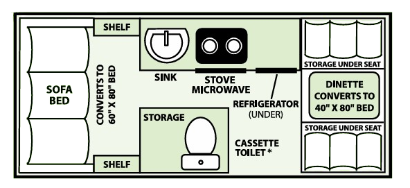 View 2020 Aliner Expedition Sofa Bed complete specs and manufacturer brochures