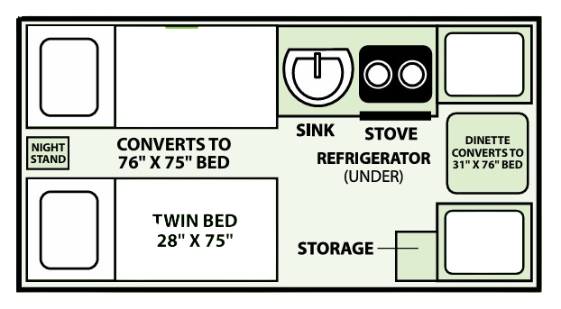 View 2020 Aliner Ranger 12 Twin Bed complete specs and manufacturer brochures