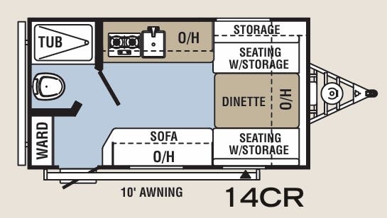 View 2020 Coachmen Clipper Cadet 14CR complete specs and manufacturer brochures