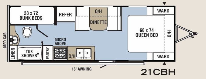 View 2020 Coachmen Clipper Cadet 21CBH complete specs and manufacturer brochures