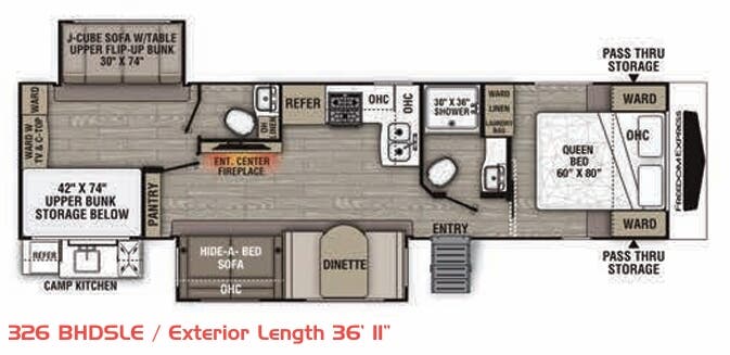 View 2020 Coachmen Freedom Express Liberty Edition 326 BHDSLE complete specs and manufacturer brochures