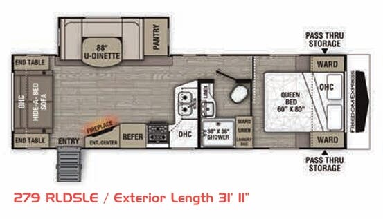 View 2020 Coachmen Freedom Express Maple Leaf Edition 279 RLDSLE complete specs and manufacturer brochures