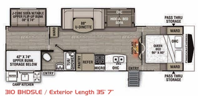 View 2020 Coachmen Freedom Express Maple Leaf Edition 310 BHDSLE complete specs and manufacturer brochures
