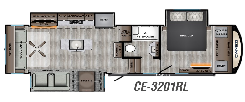 View 2020 CrossRoads Cameo CE-3201RL complete specs and manufacturer brochures