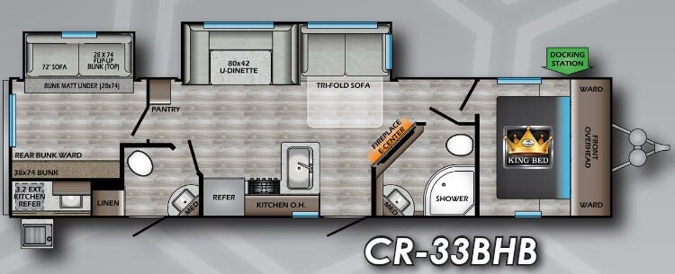 View 2020 CrossRoads Cruiser Aire CR-33BHB complete specs and manufacturer brochures
