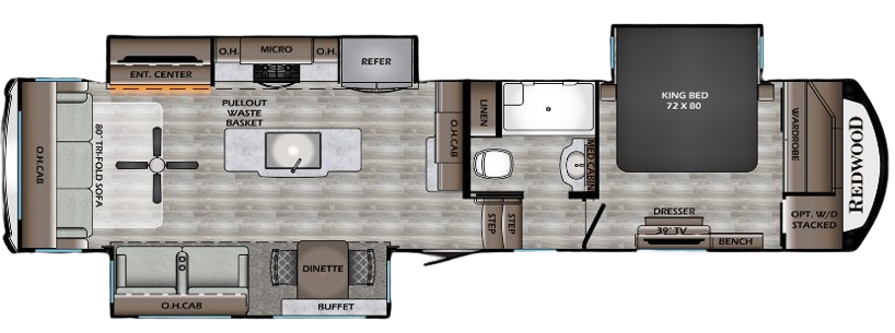 View 2020 CrossRoads Redwood RW-3401RL complete specs and manufacturer brochures