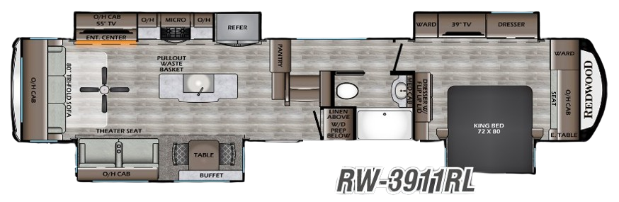View 2020 CrossRoads Redwood RW-3911RL complete specs and manufacturer brochures