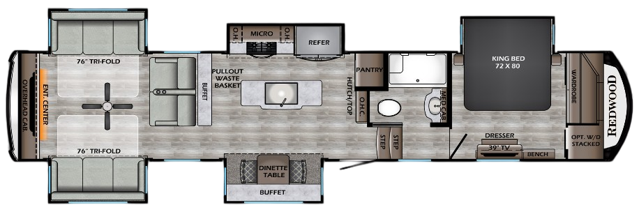 View 2020 CrossRoads Redwood RW-3991RD complete specs and manufacturer brochures