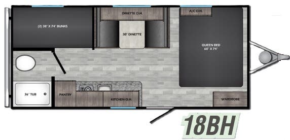 View 2020 CrossRoads Zinger Lite ZR-18BH complete specs and manufacturer brochures
