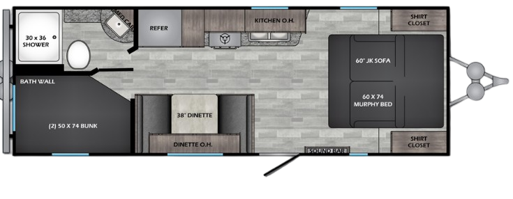 View 2020 CrossRoads Zinger Lite ZR-229BH complete specs and manufacturer brochures