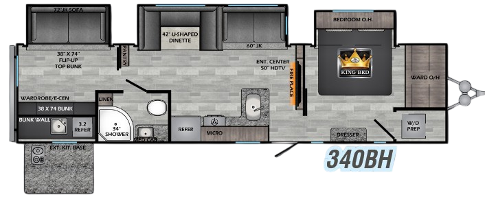 View 2020 CrossRoads Zinger ZR-340BH complete specs and manufacturer brochures