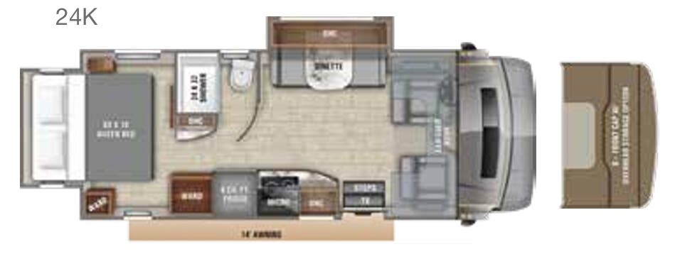 View 2020 Entegra Coach Qwest 24K complete specs and manufacturer brochures
